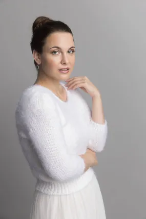 For You: Kuschel Brautpullover mit 3/4 Arm