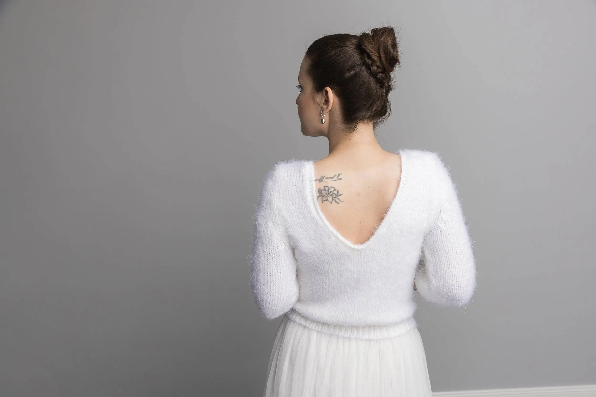 For You: Kuschel Brautpullover mit 3/4 Arm