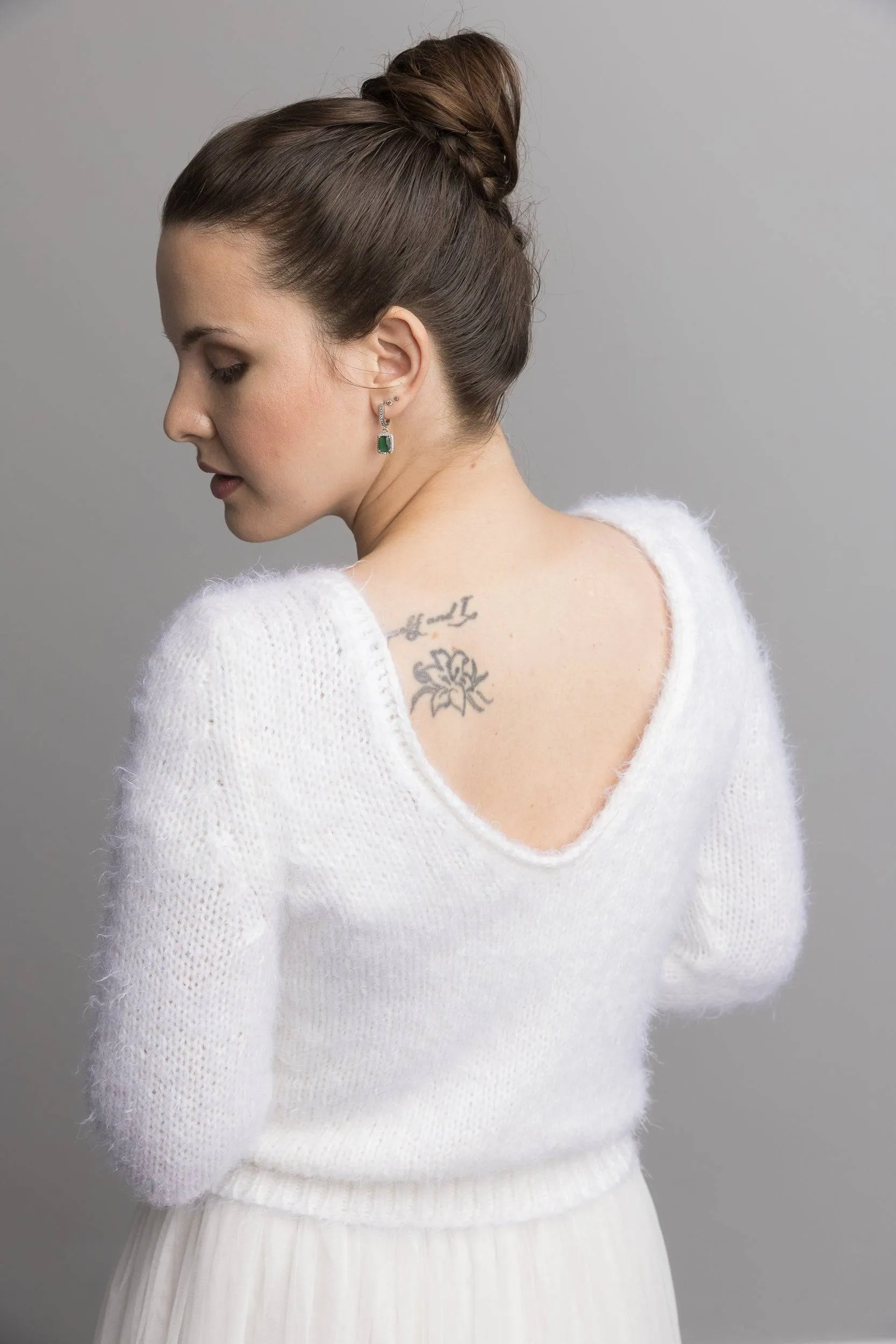 For You: Kuschel Brautpullover mit 3/4 Arm
