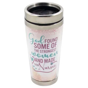Found Some Strongest Nurses Purple 16 Ounce Stainless Steel Travel Tumbler Mug with Lid