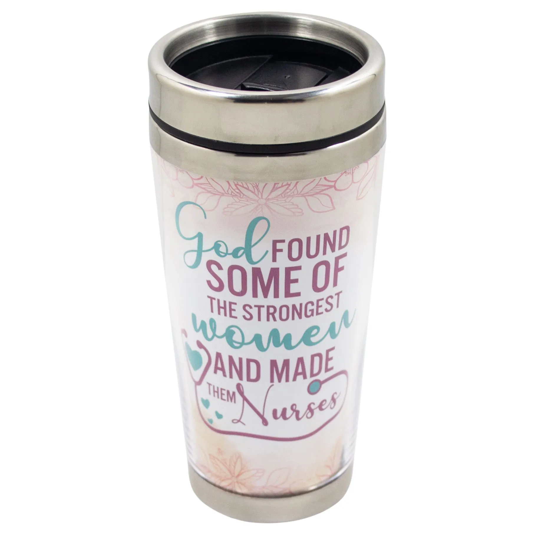 Found Some Strongest Nurses Purple 16 Ounce Stainless Steel Travel Tumbler Mug with Lid