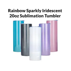 FREE GIFT20oz Rainbow Sparkly Straight Sublimation Tumblers