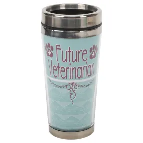 Future Veterinarian Sky Blue 16 ounce Stainless Steel Travel Tumbler Mug with Lid