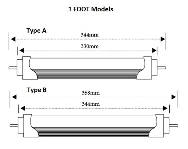 G13 T8 1ft, 2ft, 3ft 152lm/W CLEAR LENS