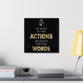 GADGETS WRAP Canvas Gallery Wrap Framed for Home Office Studio Living Room Decoration (10x10inch) - Actions And Words