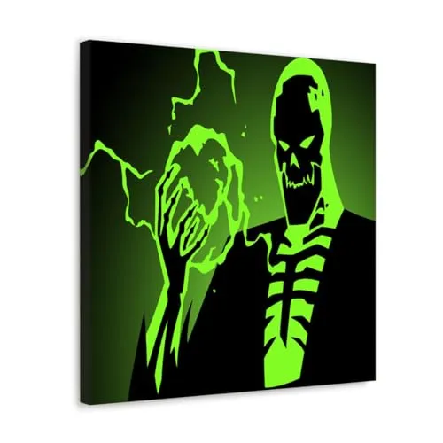 GADGETS WRAP Canvas Gallery Wrap Framed for Home Office Studio Living Room Decoration (10x10inch) - Bat Villian