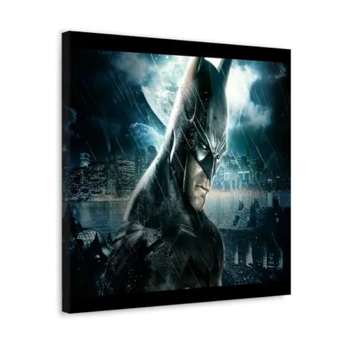 GADGETS WRAP Canvas Gallery Wrap Framed for Home Office Studio Living Room Decoration (10x10inch) - Batman Arkham