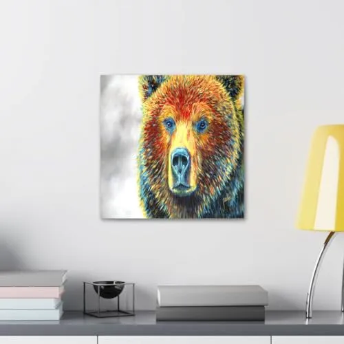 GADGETS WRAP Canvas Gallery Wrap Framed for Home Office Studio Living Room Decoration (10x10inch) - Bear Thoughts