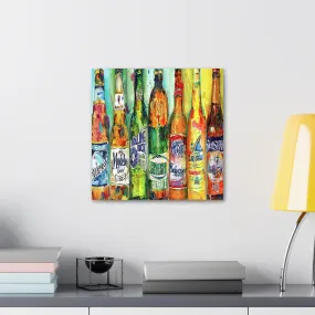 GADGETS WRAP Canvas Gallery Wrap Framed for Home Office Studio Living Room Decoration (10x10inch) - Beer Art Bluemoon, Modelo, Rolling Rock