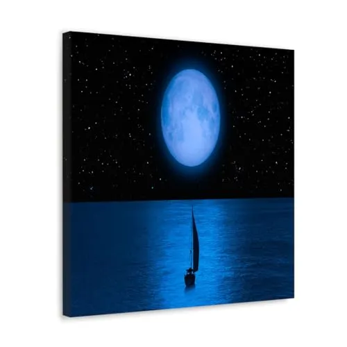 GADGETS WRAP Canvas Gallery Wrap Framed for Home Office Studio Living Room Decoration (10x10inch) - Boat Sailing On Sea