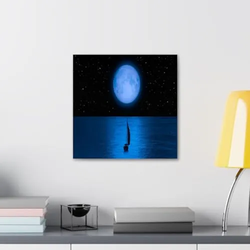 GADGETS WRAP Canvas Gallery Wrap Framed for Home Office Studio Living Room Decoration (10x10inch) - Boat Sailing On Sea