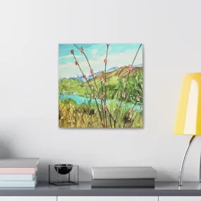 GADGETS WRAP Canvas Gallery Wrap Framed for Home Office Studio Living Room Decoration (10x10inch) - Buckwheat Over Malibou Lake Print