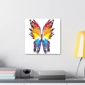 GADGETS WRAP Canvas Gallery Wrap Framed for Home Office Studio Living Room Decoration (10x10inch) - Butterfly Abstract Colorful