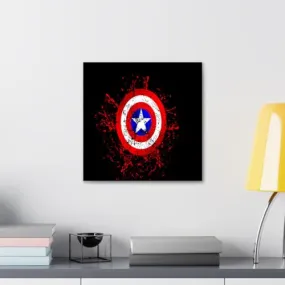 GADGETS WRAP Canvas Gallery Wrap Framed for Home Office Studio Living Room Decoration (10x10inch) - Captain America Shield (2)