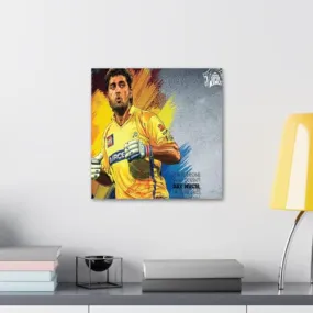 GADGETS WRAP Canvas Gallery Wrap Framed for Home Office Studio Living Room Decoration (10x10inch) - Chennai Super Kings Dhoni Poster
