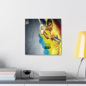 GADGETS WRAP Canvas Gallery Wrap Framed for Home Office Studio Living Room Decoration (10x10inch) - Chennai Super Kingsms Dhoni Poster