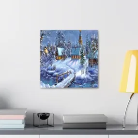 GADGETS WRAP Canvas Gallery Wrap Framed for Home Office Studio Living Room Decoration (10x10inch) - Christmas Time Painting