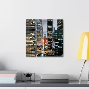 GADGETS WRAP Canvas Gallery Wrap Framed for Home Office Studio Living Room Decoration (10x10inch) - City Night Lights Buildings