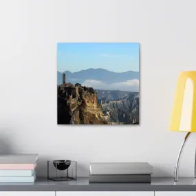 GADGETS WRAP Canvas Gallery Wrap Framed for Home Office Studio Living Room Decoration (10x10inch) - Civita Di Bagnoregio