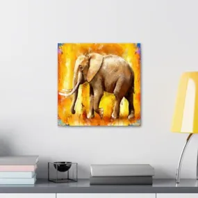 GADGETS WRAP Canvas Gallery Wrap Framed for Home Office Studio Living Room Decoration (10x10inch) - Colorful Elephant
