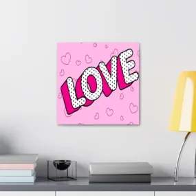 GADGETS WRAP Canvas Gallery Wrap Framed for Home Office Studio Living Room Decoration (10x10inch) - Colorful Love Vector Design Illustration