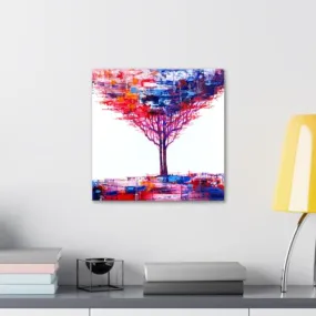 GADGETS WRAP Canvas Gallery Wrap Framed for Home Office Studio Living Room Decoration (10x10inch) - Colorful Tree Abstract Painting