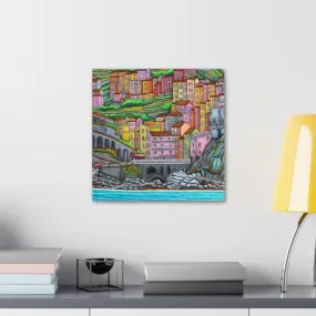 GADGETS WRAP Canvas Gallery Wrap Framed for Home Office Studio Living Room Decoration (10x10inch) - Colours Of Manarola, Cinque Terre