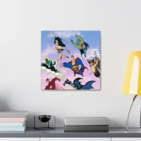 GADGETS WRAP Canvas Gallery Wrap Framed for Home Office Studio Living Room Decoration (10x10inch) - Comical Heroes Fly