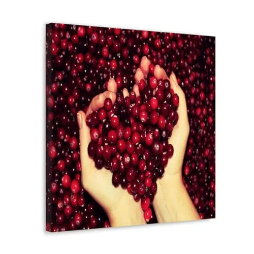 GADGETS WRAP Canvas Gallery Wrap Framed for Home Office Studio Living Room Decoration (10x10inch) - Cranberry