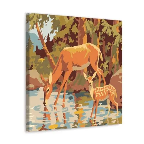 GADGETS WRAP Canvas Gallery Wrap Framed for Home Office Studio Living Room Decoration (10x10inch) - Deer