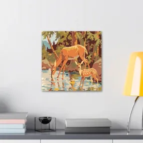 GADGETS WRAP Canvas Gallery Wrap Framed for Home Office Studio Living Room Decoration (10x10inch) - Deer