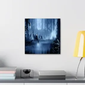 GADGETS WRAP Canvas Gallery Wrap Framed for Home Office Studio Living Room Decoration (10x10inch) - Deers In Deep Forest Design