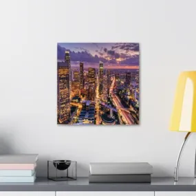 GADGETS WRAP Canvas Gallery Wrap Framed for Home Office Studio Living Room Decoration (10x10inch) - Downtown Los Angeles