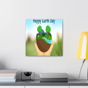 GADGETS WRAP Canvas Gallery Wrap Framed for Home Office Studio Living Room Decoration (10x10inch) - Earth Day Green Planet 5