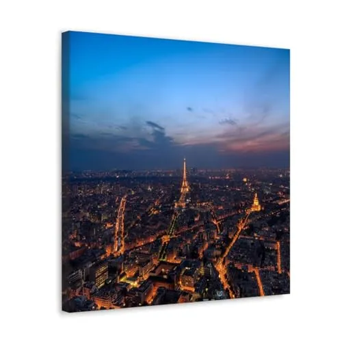 GADGETS WRAP Canvas Gallery Wrap Framed for Home Office Studio Living Room Decoration (10x10inch) - Eiffel Tower & Paris