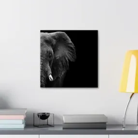 GADGETS WRAP Canvas Gallery Wrap Framed for Home Office Studio Living Room Decoration (10x10inch) - Elephant Portrait B&W #1