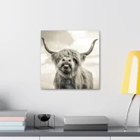 GADGETS WRAP Canvas Gallery Wrap Framed for Home Office Studio Living Room Decoration (10x10inch) - Fanatic Cow
