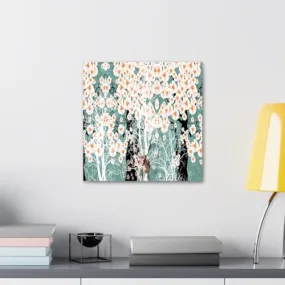 GADGETS WRAP Canvas Gallery Wrap Framed for Home Office Studio Living Room Decoration (10x10inch) - Floral Forest