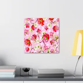 GADGETS WRAP Canvas Gallery Wrap Framed for Home Office Studio Living Room Decoration (10x10inch) - Flower Oil Paint