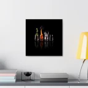 GADGETS WRAP Canvas Gallery Wrap Framed for Home Office Studio Living Room Decoration (10x10inch) - Four Glasses