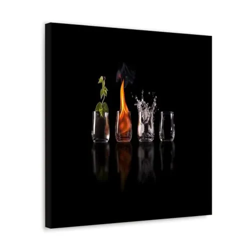 GADGETS WRAP Canvas Gallery Wrap Framed for Home Office Studio Living Room Decoration (10x10inch) - Four Glasses