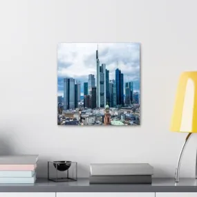 GADGETS WRAP Canvas Gallery Wrap Framed for Home Office Studio Living Room Decoration (10x10inch) - Frankfurt Aerial View