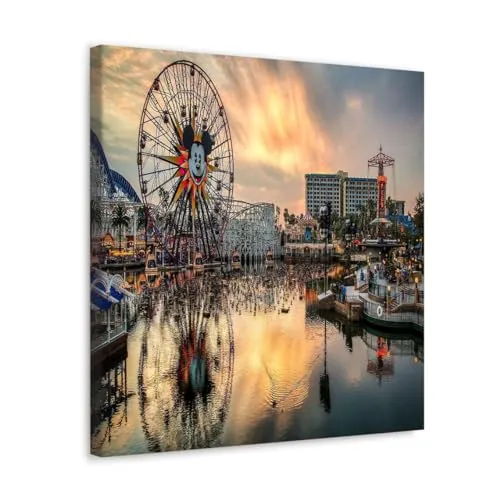GADGETS WRAP Canvas Gallery Wrap Framed for Home Office Studio Living Room Decoration (10x10inch) - Giant Wheel