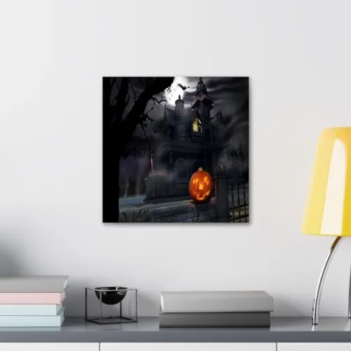 GADGETS WRAP Canvas Gallery Wrap Framed for Home Office Studio Living Room Decoration (10x10inch) - Halloween Scary