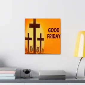 GADGETS WRAP Canvas Gallery Wrap Framed for Home Office Studio Living Room Decoration (10x10inch) - Happy Good Friday 36