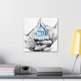 GADGETS WRAP Canvas Gallery Wrap Framed for Home Office Studio Living Room Decoration (10x10inch) - Horse Between Hands