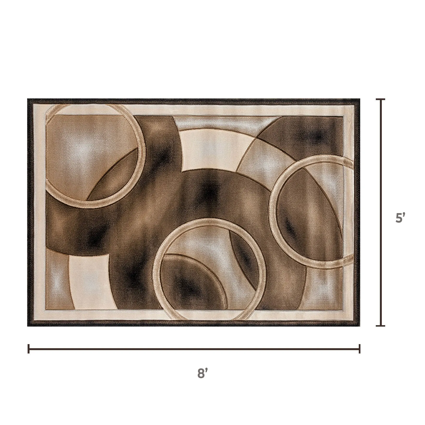 Geometric Modern Beige Circles Rug