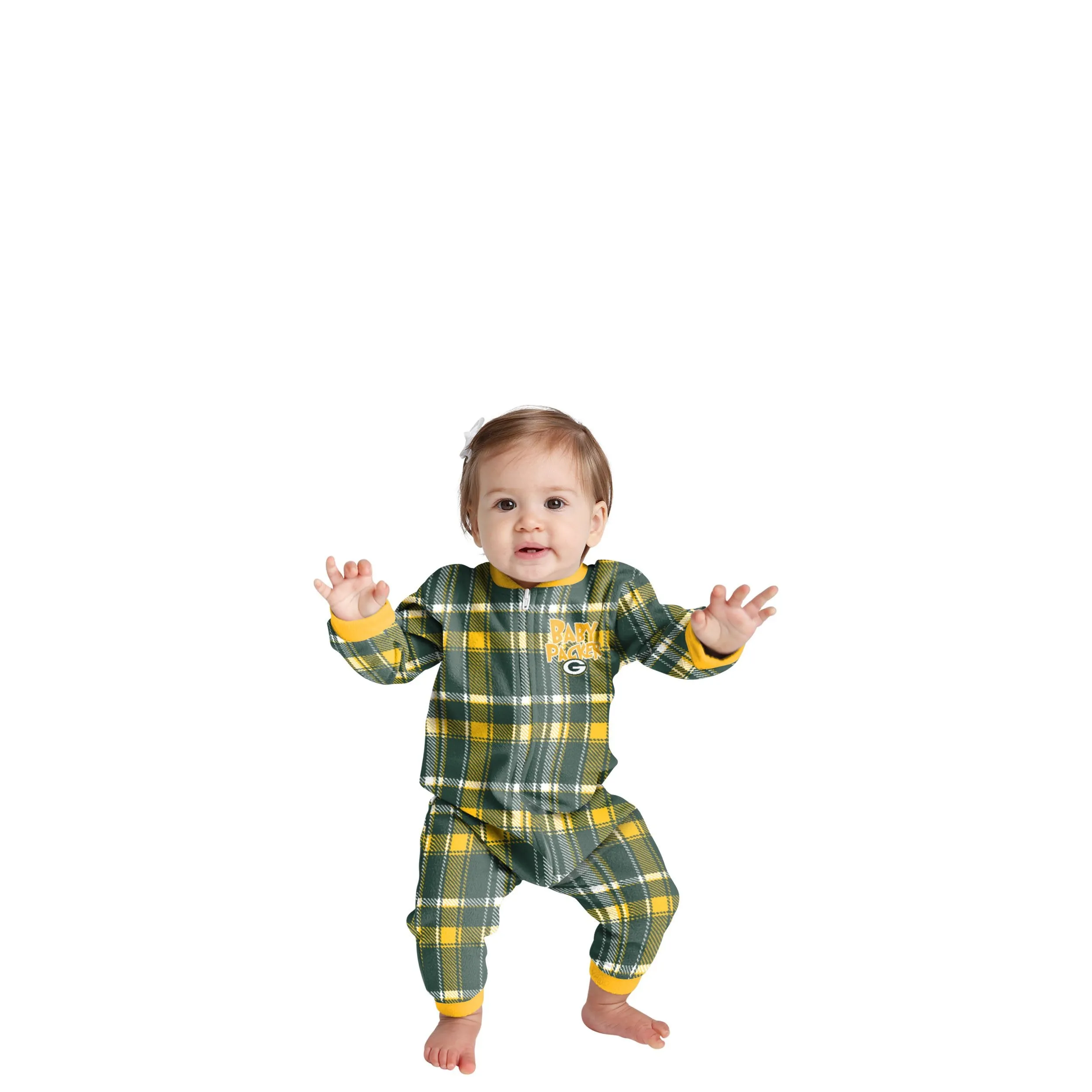 Green Bay Packers NFL Plaid Family Holiday Pajamas