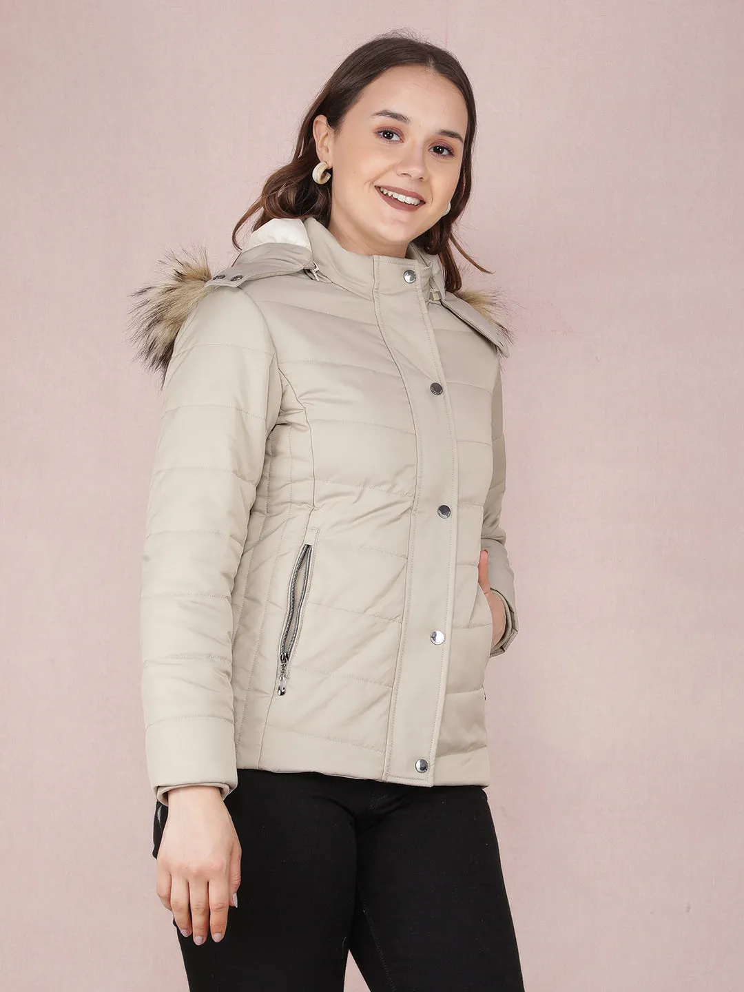 Grey Quilted Jacket