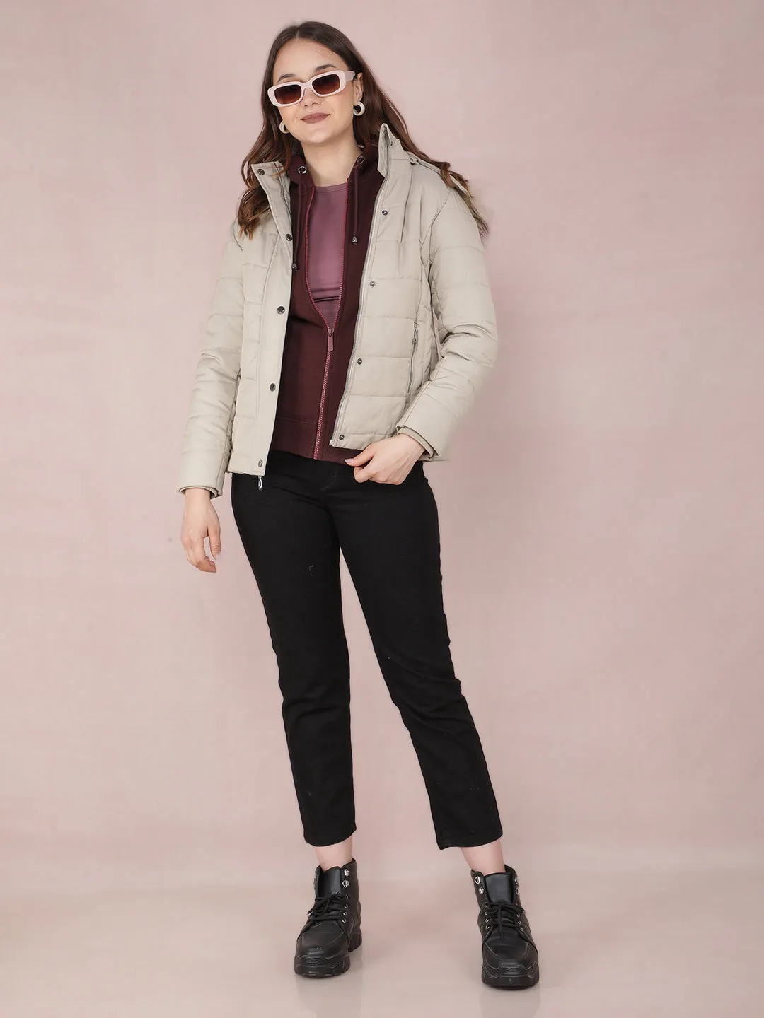 Grey Quilted Jacket